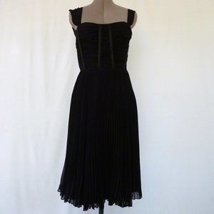 Black Chiffon Dress Pleated Skirt Corset Top